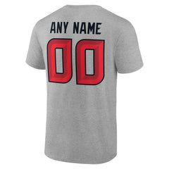 Houston Texans Team Authentic Personalized Name & Number T-Shirt Gray