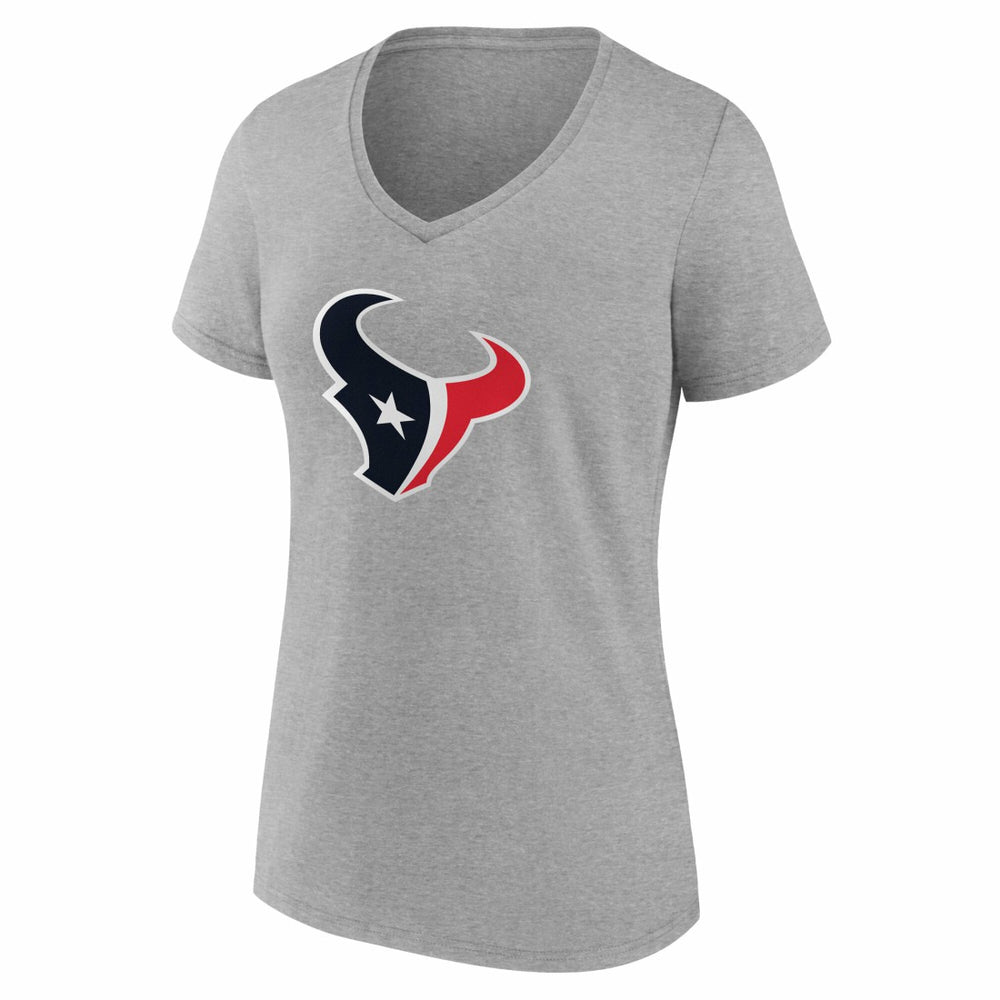 Houston Texans Women's Team Authentic Personalized Name & Number V-Neck T-Shirt Gray