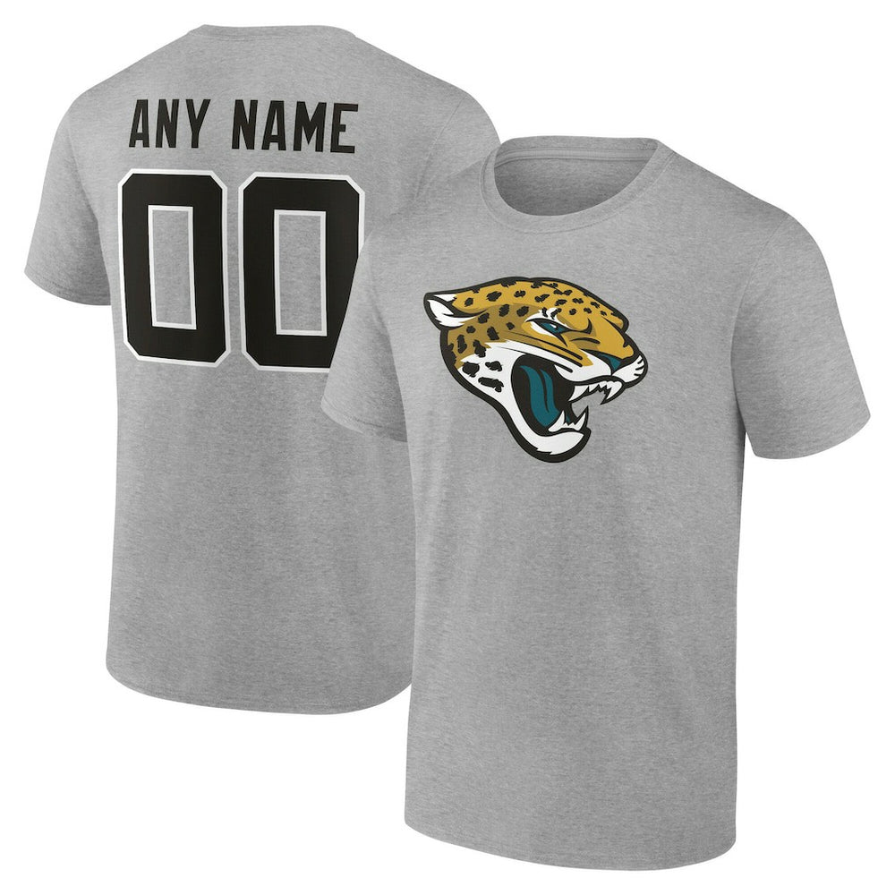 Jacksonville Jaguars Team Authentic Personalized Name & Number T-Shirt Gray