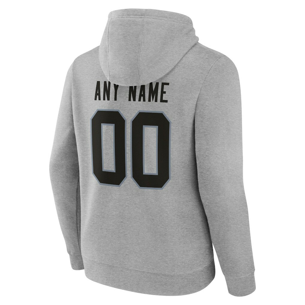 Las Vegas Raiders Team Authentic Personalized Name & Number Hoodie Gray