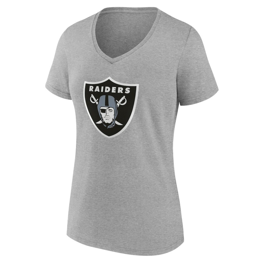 Las Vegas Raiders Women's Team Authentic Personalized Name & Number V-Neck T-Shirt Gray