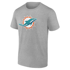 Miami Dolphins Team Authentic Personalized Name & Number T-Shirt Gray