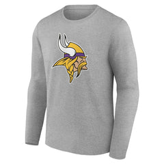 Minnesota Vikings Team Authentic Personalized Name & Number Long Sleeve T-Shirt Gray