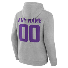 Minnesota Vikings Team Authentic Personalized Name & Number Hoodie Gray