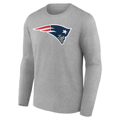 New England Patriots Team Authentic Personalized Name & Number Long Sleeve T-Shirt Gray