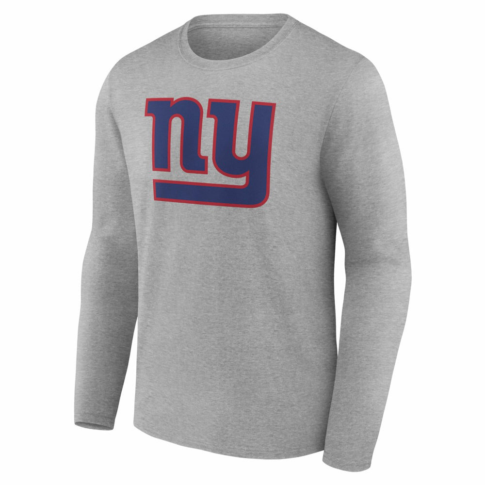 New York Giants Team Authentic Personalized Name & Number Long Sleeve T-Shirt Gray
