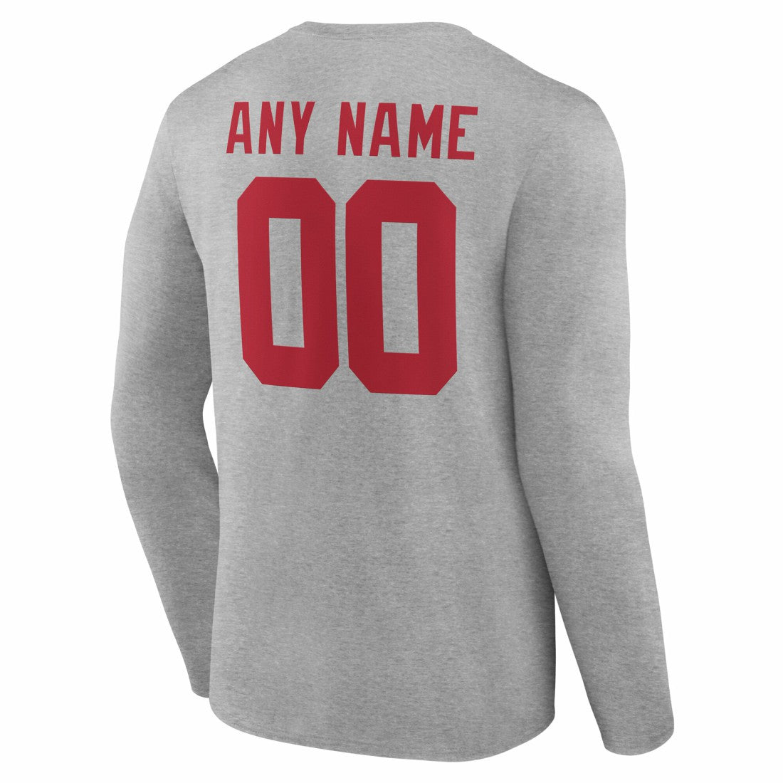 New York Giants Team Authentic Personalized Name & Number Long Sleeve T-Shirt Gray