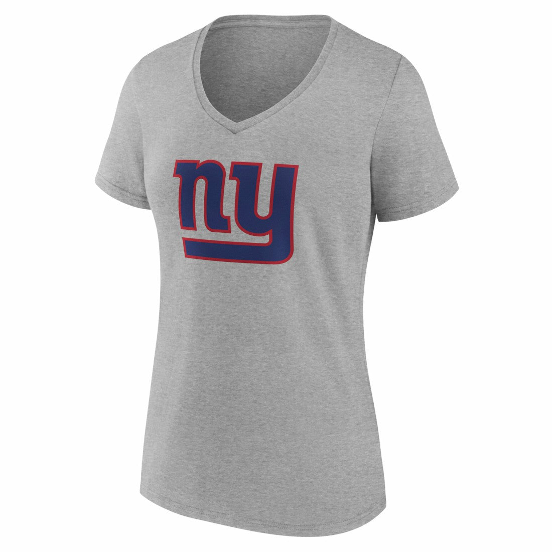 New York Giants Women's Team Authentic Personalized Name & Number V-Neck T-Shirt Gray