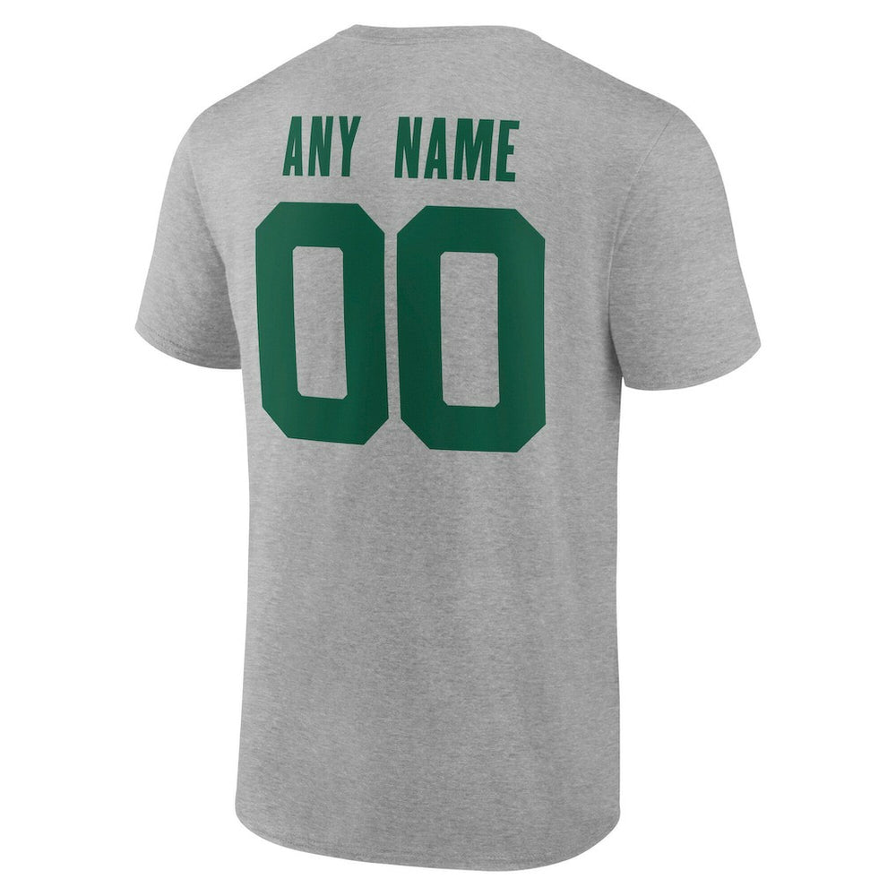 New York Jets Team Authentic Personalized Name & Number T-Shirt Gray