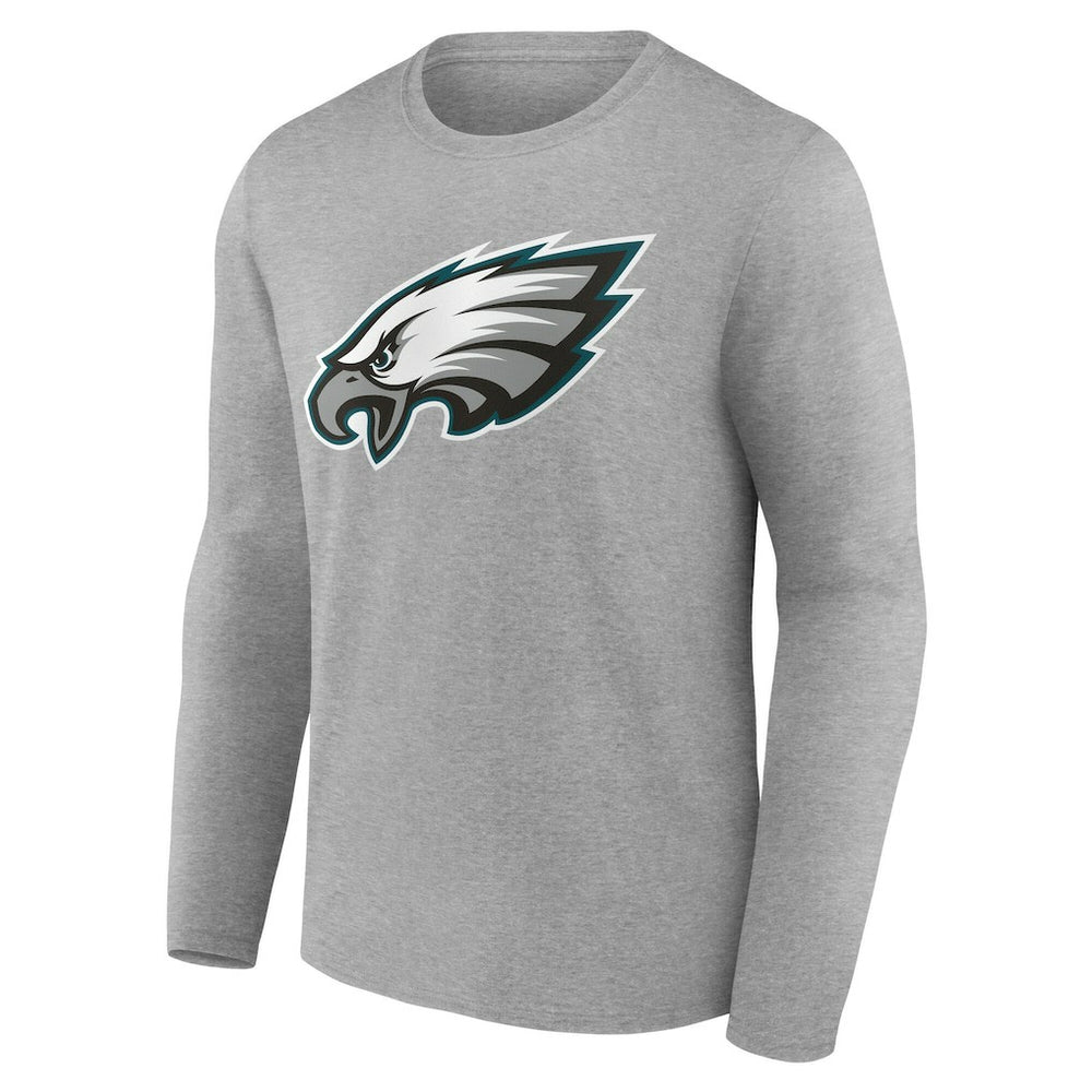 Philadelphia Eagles Team Authentic Personalized Name & Number Long Sleeve T-Shirt Gray