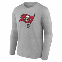 Tampa Bay Buccaneers Team Authentic Personalized Name & Number Long Sleeve T-Shirt Gray