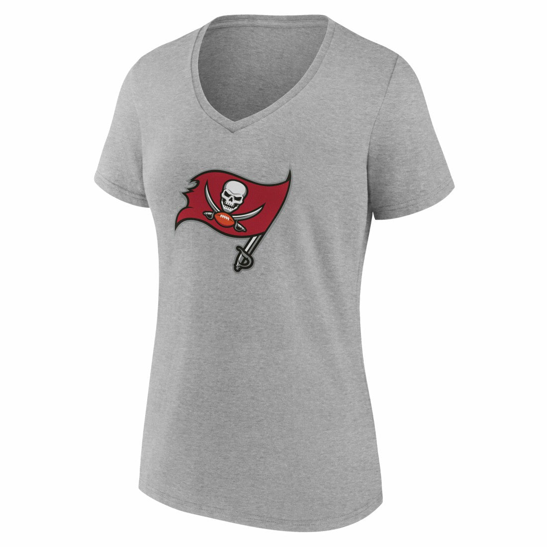Tampa Bay Buccaneers Women's Team Authentic Personalized Name & Number V-Neck T-Shirt Gray
