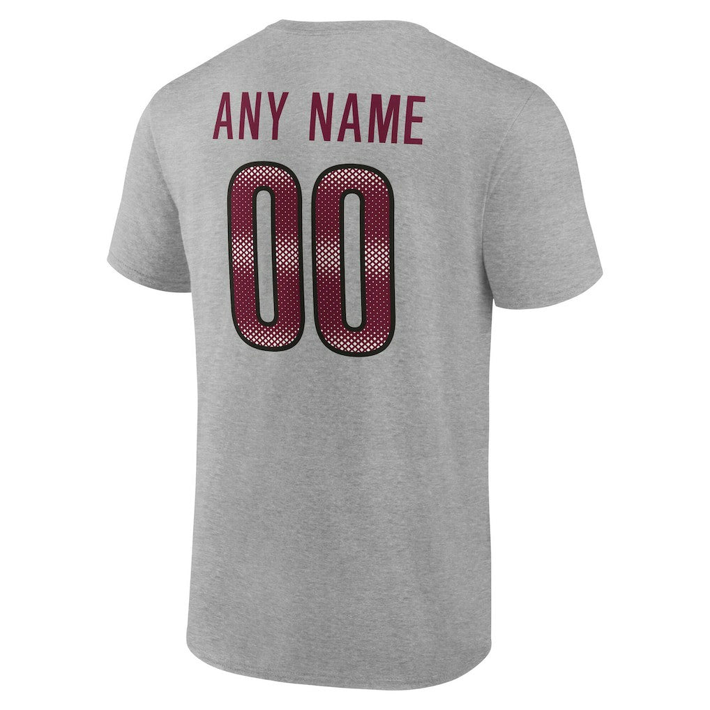 Washington Commanders Team Authentic Personalized Name & Number T-Shirt Gray