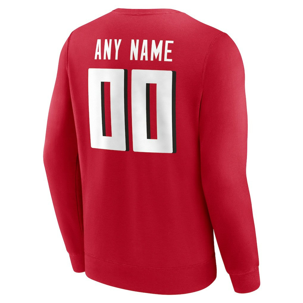 Atlanta Falcons Team Authentic Personalized Name & Number Sweatshirt Red