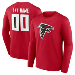 Atlanta Falcons Team Authentic Personalized Name & Number Long Sleeve T-Shirt Red