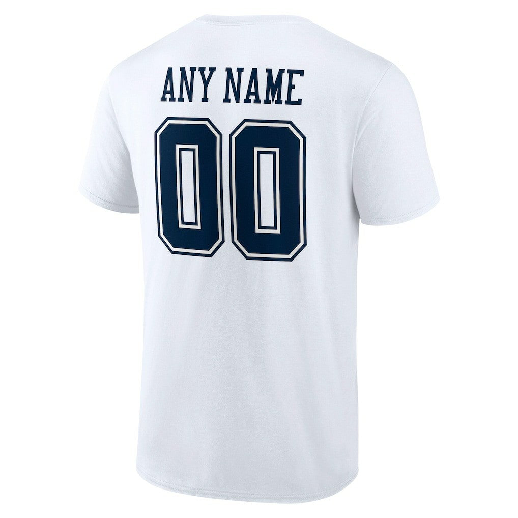 Dallas Cowboys Team Authentic Personalized Name & Number T-Shirt White