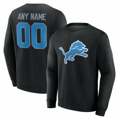 Detroit Lions Team Authentic Personalized Name & Number Sweatshirt Black