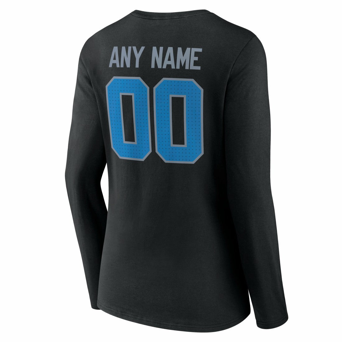 Detroit Lions Women's Team Authentic Personalized Name & Number Long Sleeve V-Neck T-Shirt Black