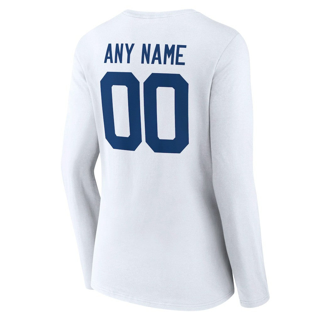 Indianapolis Colts Women's Team Authentic Personalized Name & Number Long Sleeve V-Neck T-Shirt White