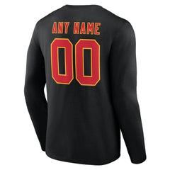 Kansas City Chiefs Team Authentic Personalized Name & Number Long Sleeve T-Shirt Black