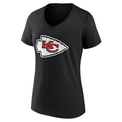Kansas City Chiefs Women's Team Authentic Personalized Name & Number V-Neck T-Shirt Black