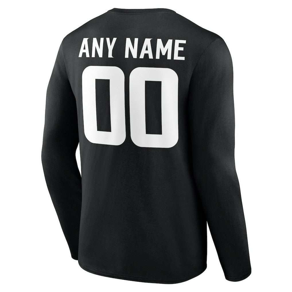 Minnesota Vikings Team Authentic Personalized Name & Number Long Sleeve T-Shirt Black