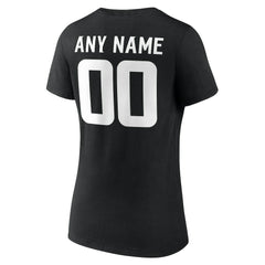 Minnesota Vikings Women's Team Authentic Personalized Name & Number V-Neck T-Shirt Black