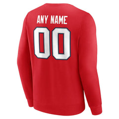 New England Patriots Team Authentic Personalized Name & Number Sweatshirt Red
