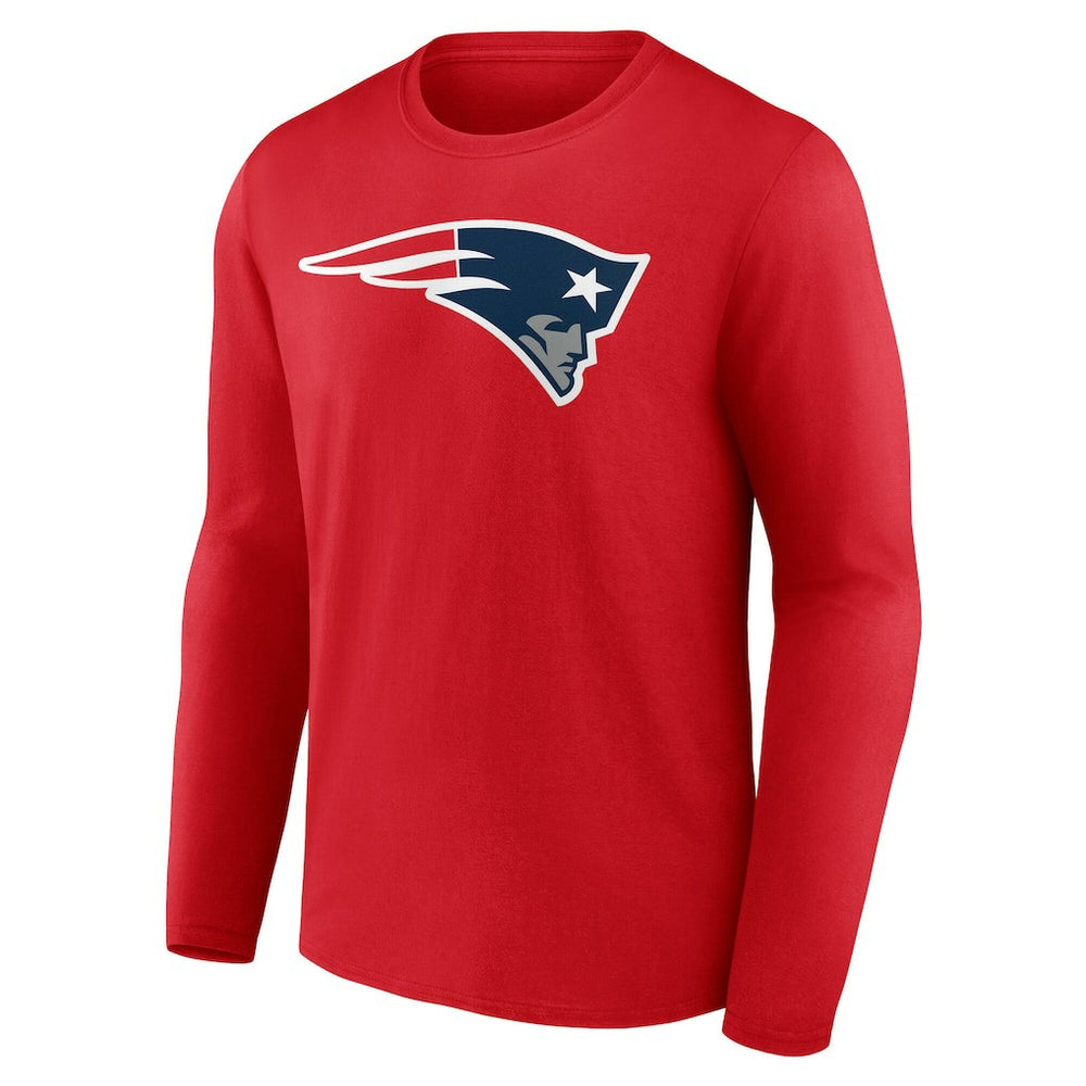 New England Patriots Team Authentic Personalized Name & Number Long Sleeve T-Shirt Red