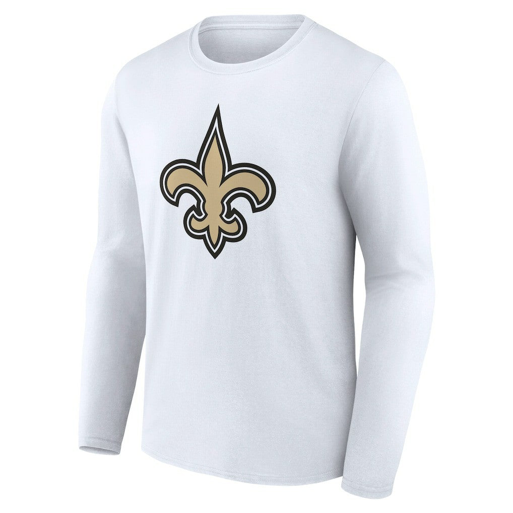 New Orleans Saints Team Authentic Personalized Name & Number Long Sleeve T-Shirt White