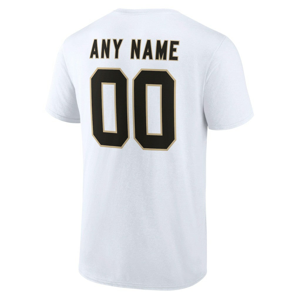 New Orleans Saints Team Authentic Personalized Name & Number T-Shirt White