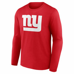 New York Giants Team Authentic Personalized Name & Number Long Sleeve T-Shirt Red