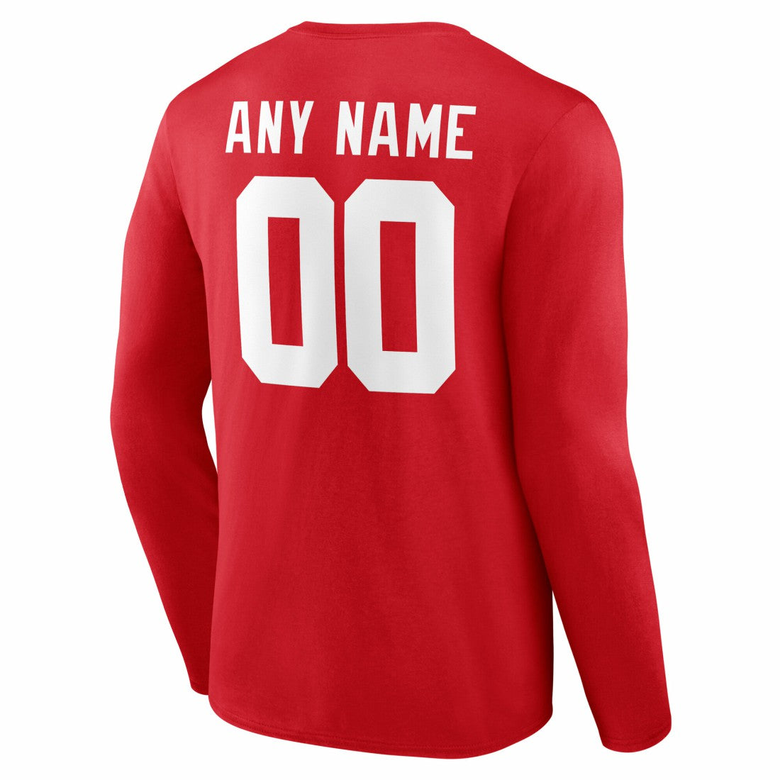 New York Giants Team Authentic Personalized Name & Number Long Sleeve T-Shirt Red