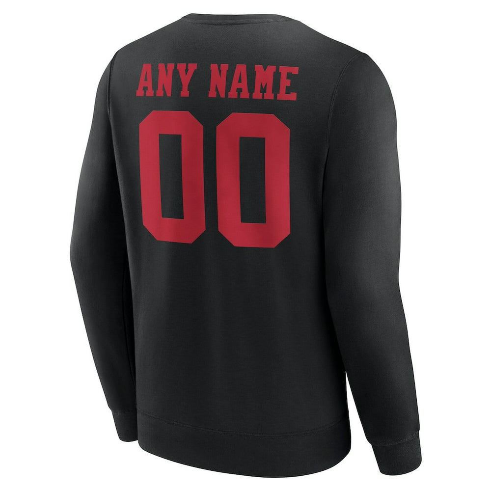 San Francisco 49ers Team Authentic Personalized Name & Number Sweatshirt Black