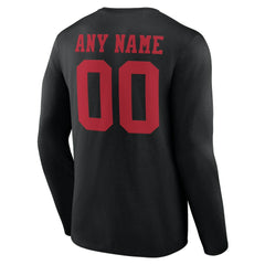 San Francisco 49ers Team Authentic Personalized Name & Number Long Sleeve T-Shirt Black