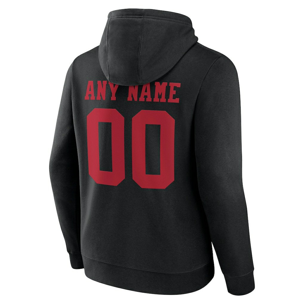 San Francisco 49ers Team Authentic Personalized Name & Number Hoodie Black
