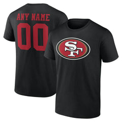 San Francisco 49ers Team Authentic Personalized Name & Number T-Shirt Black