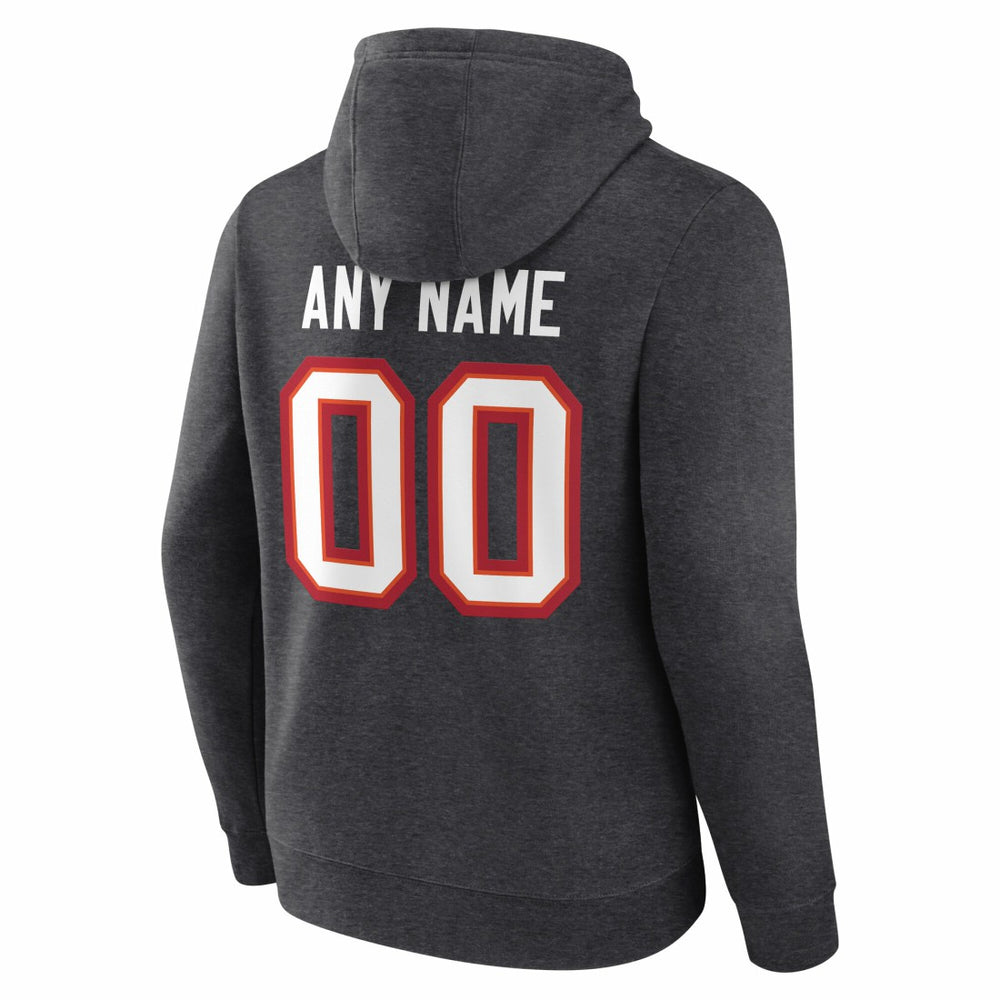 Tampa Bay Buccaneers Team Authentic Personalized Name & Number Hoodie Charcoal