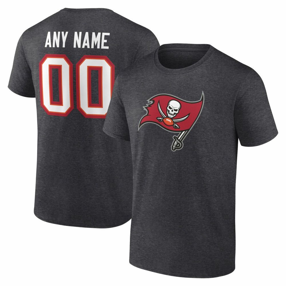 Tampa Bay Buccaneers Team Authentic Personalized Name & Number T-Shirt Charcoal