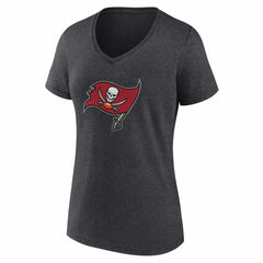Tampa Bay Buccaneers Women's Team Authentic Personalized Name & Number V-Neck T-Shirt Charcoal