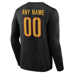 Washington Commanders Team Authentic Personalized Name & Number Long Sleeve T-Shirt Black