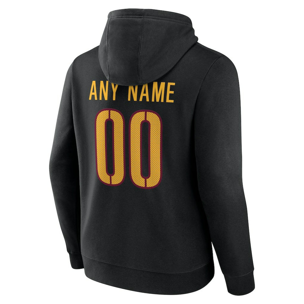 Washington Commanders Team Authentic Personalized Name & Number Hoodie Black