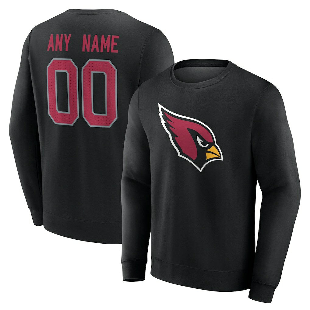 Arizona Cardinals Team Authentic Personalized Name & Number Sweatshirt Black