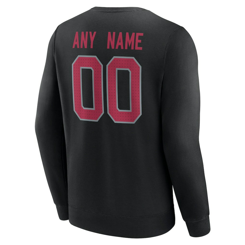 Arizona Cardinals Team Authentic Personalized Name & Number Sweatshirt Black