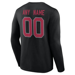 Arizona Cardinals Team Authentic Personalized Name & Number Long Sleeve T-Shirt Black