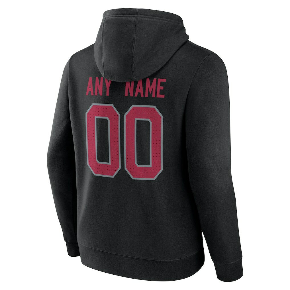 Arizona Cardinals Team Authentic Personalized Name & Number Hoodie Black