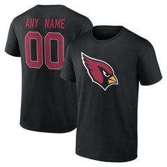 Arizona Cardinals Team Authentic Personalized Name & Number T-Shirt Black