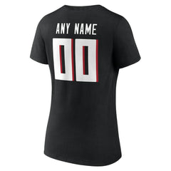 Atlanta Falcons Women's Team Authentic Personalized Name & Number V-Neck T-Shirt Black