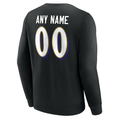 Baltimore Ravens Team Authentic Personalized Name & Number Sweatshirt Black
