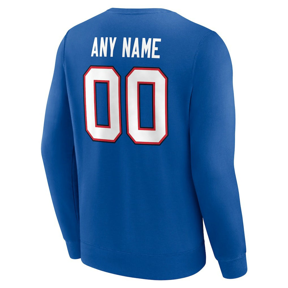 Buffalo Bills Team Authentic Personalized Name & Number Sweatshirt Royal